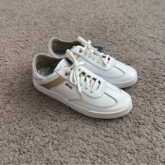 Olukai Ha'upu Sneaker White Gold Womens 7.5